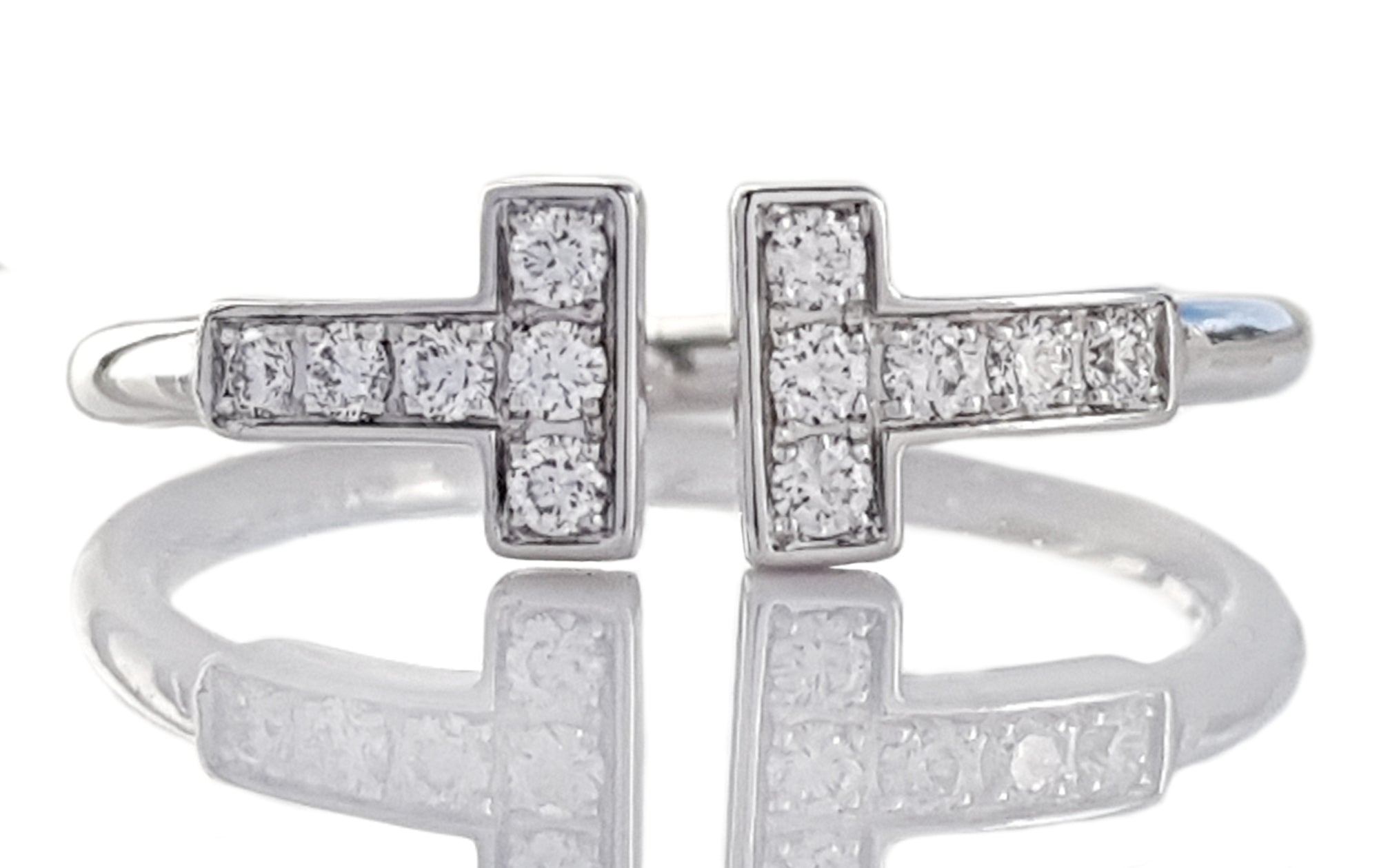 Tiffany & Co. T Diamond Wire Ring in 18k White Gold