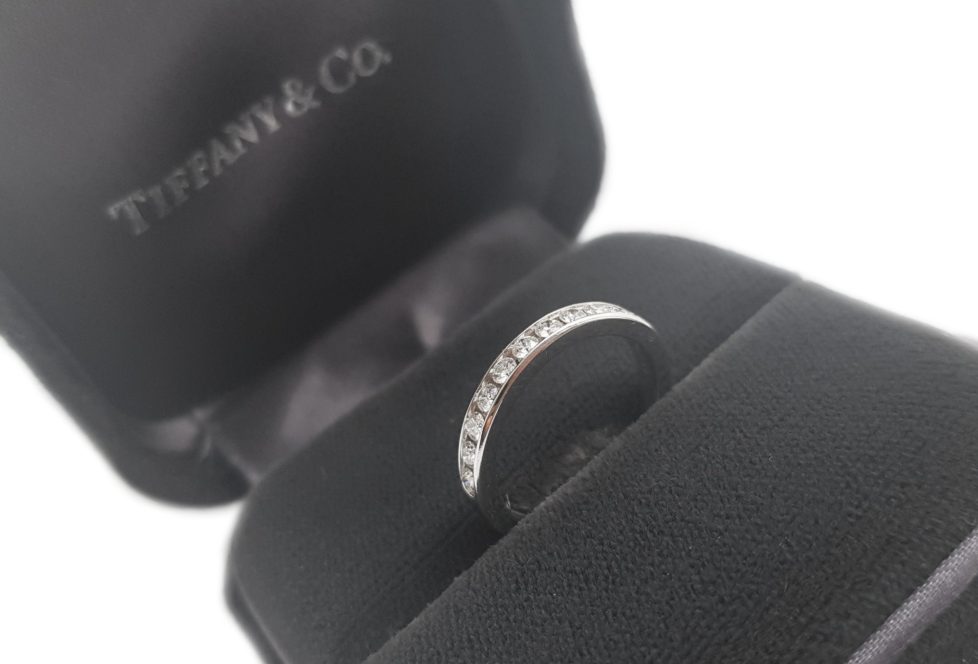 Tiffany & Co. 3mm .33ct Round Brilliant Diamond Channel Set Wedding Band Ring