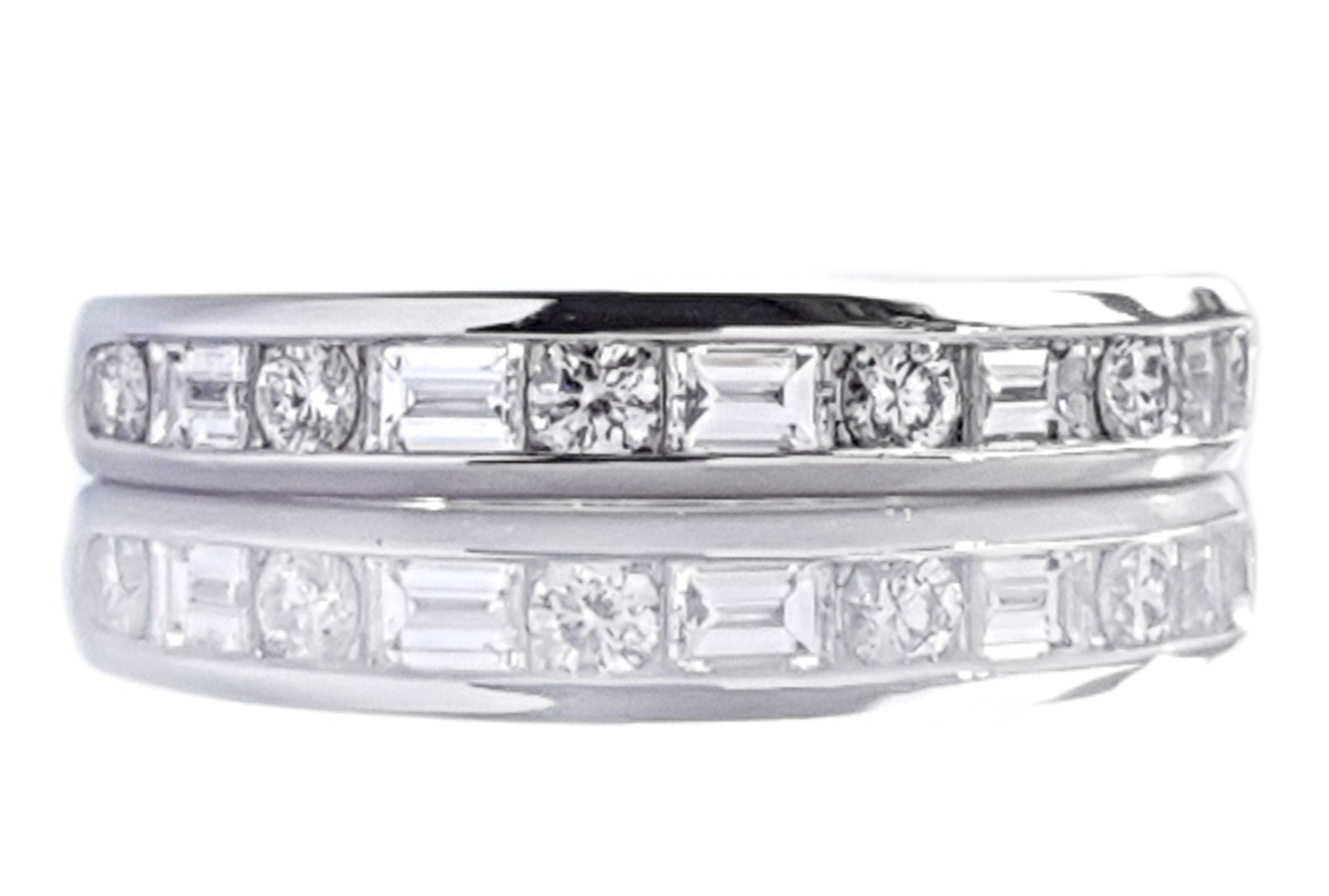 Tiffany & Co. .66ct Channel Set Round & Baguette Diamond Band Ring