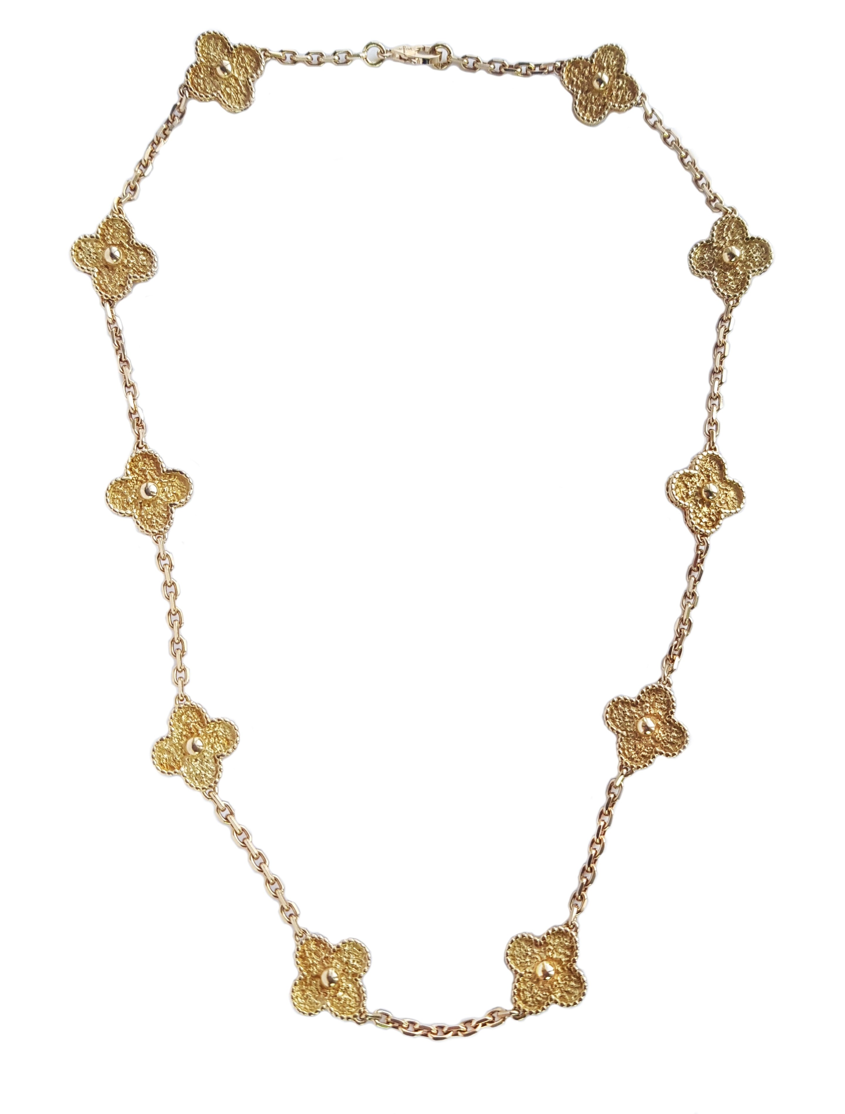 Van Cleef & Arpels VCA Vintage Alhambra 10 Motif Necklace - Bloomsbury ...