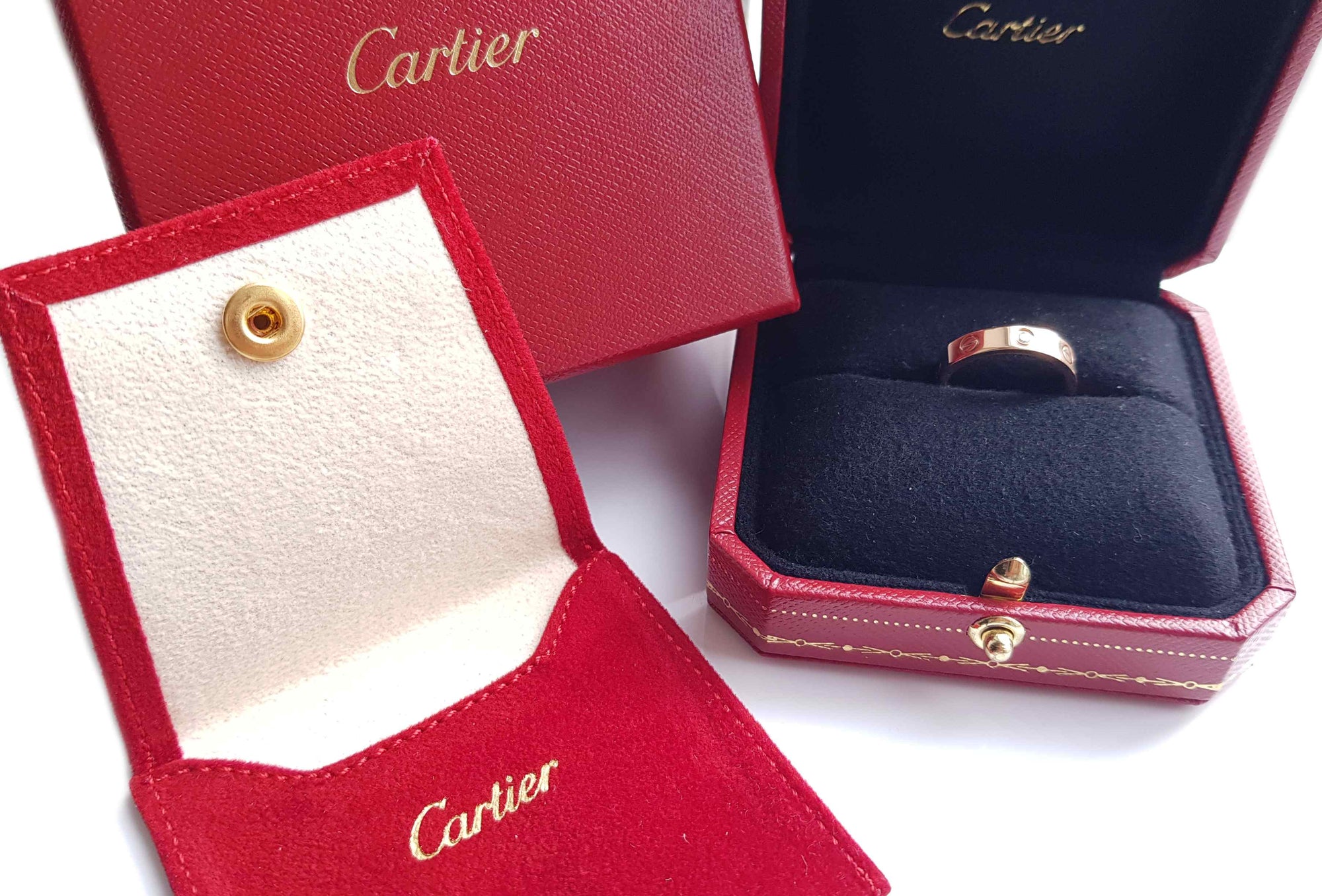 Cartier Diamond 18k Rose Gold Love Ring Sz 50