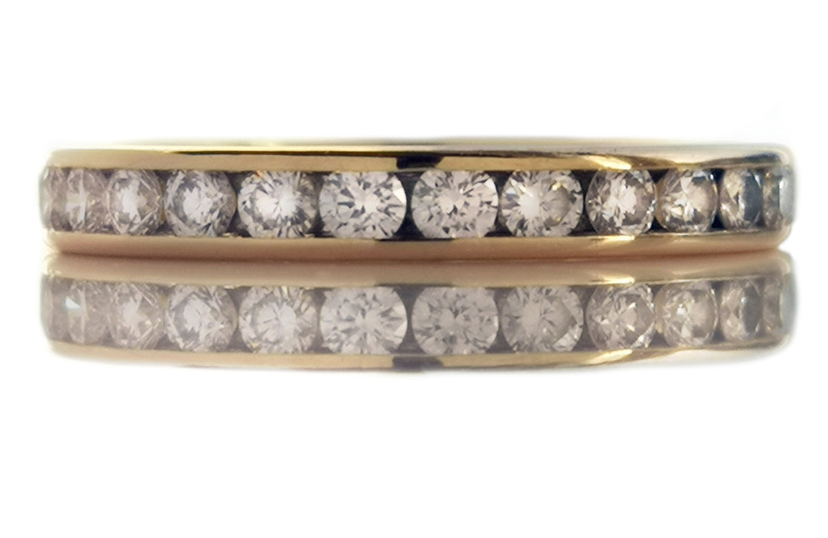 Tiffany & Co. 1.00 Full Circle 18k Gold 3mm Diamond Channel Set Ring