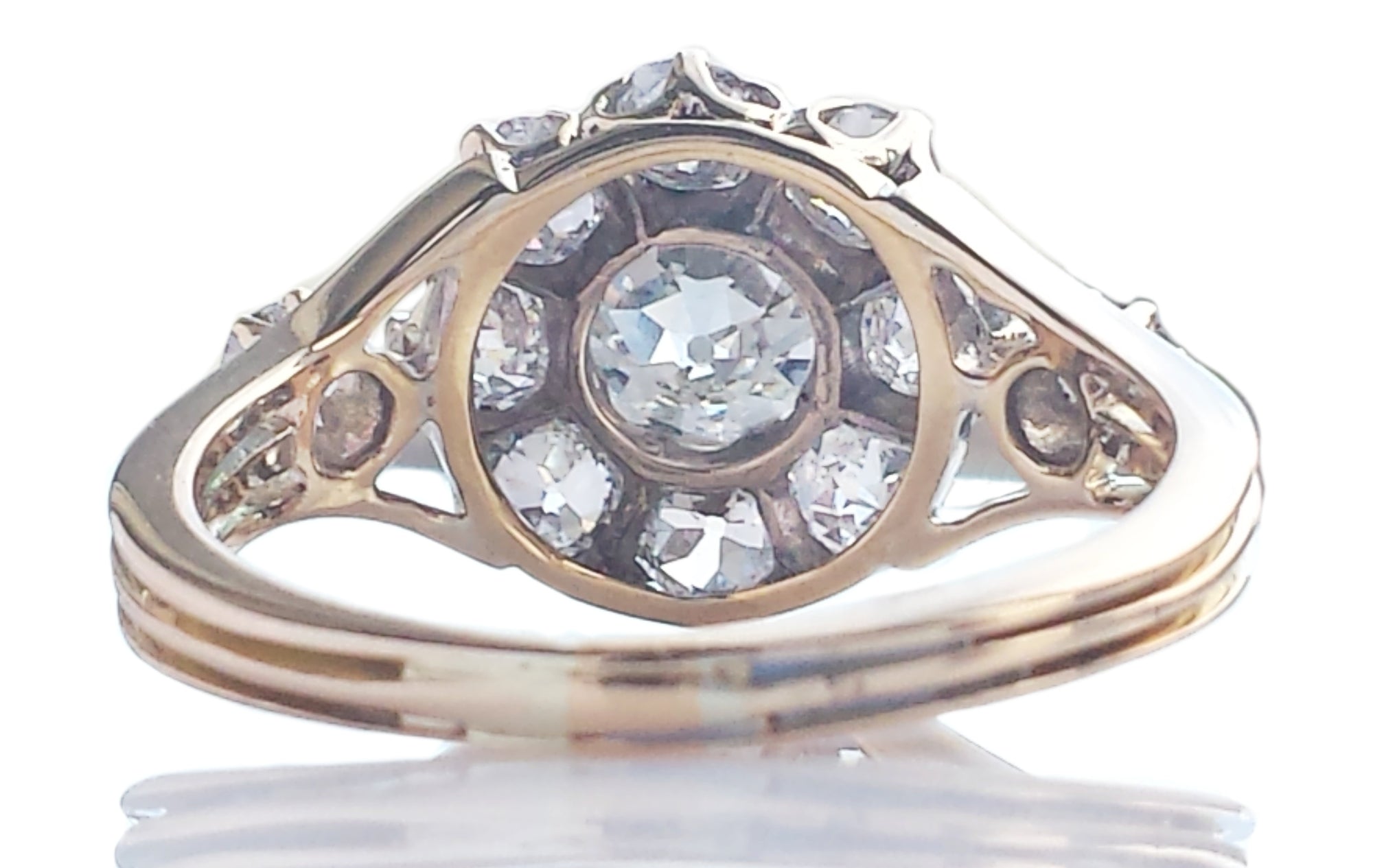 Victorian 2.60tcw G/VS/SI1 Cluster Old Mine Brilliant Diamond Engagement Ring