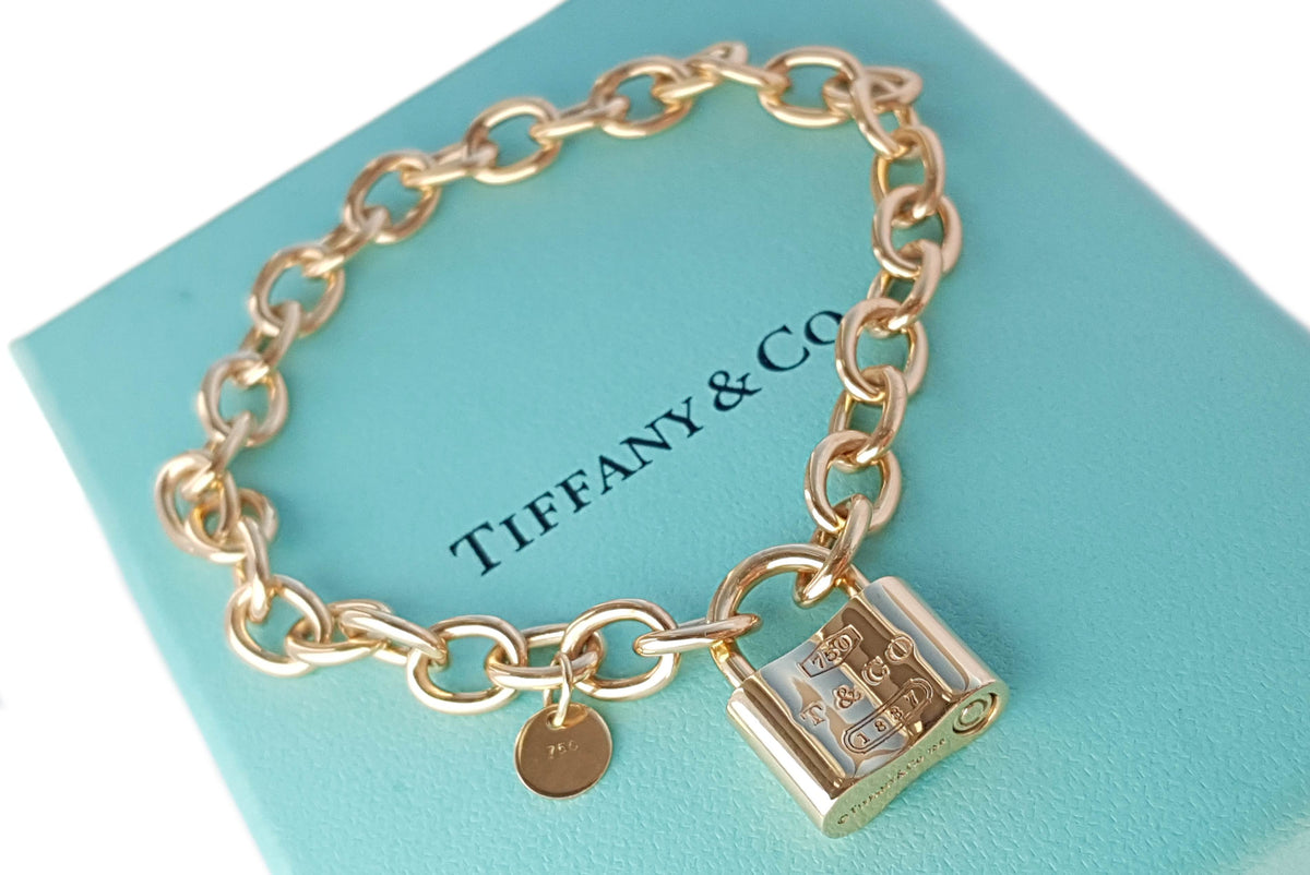 Tiffany & Co 1837 750 Padlock Bracelet 7in
