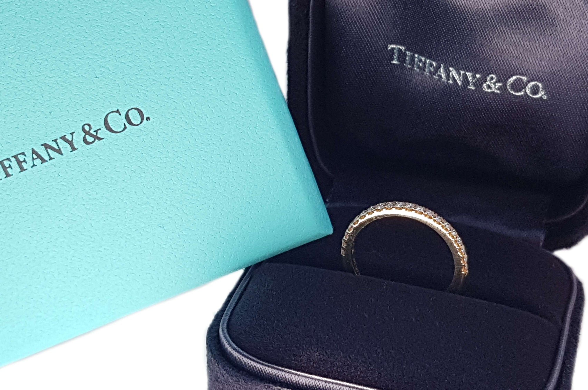 Tiffany & Co. 0.17ct Diamond 18k Gold Soleste Half Wedding Ring
