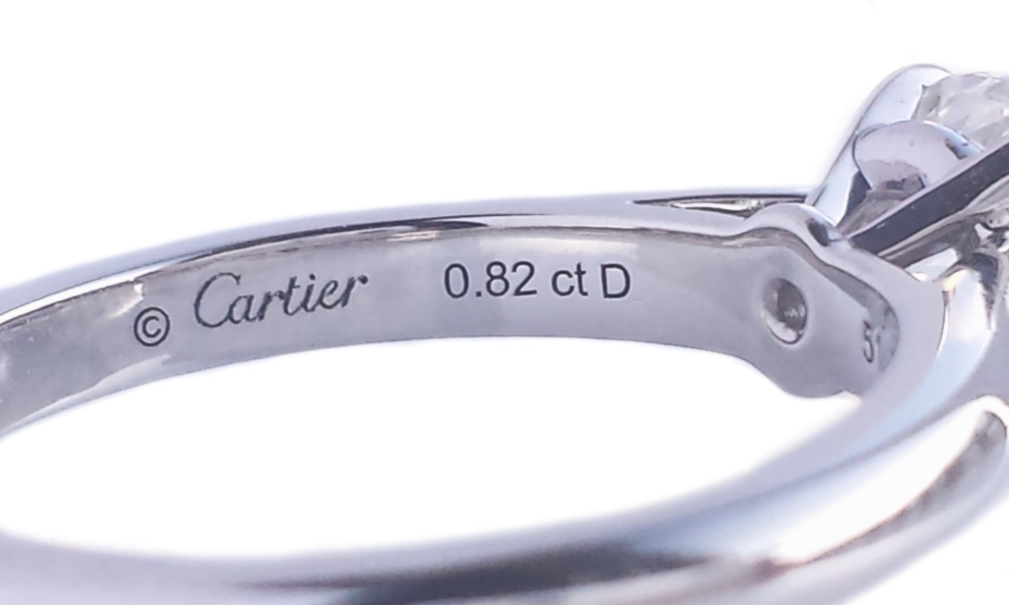 Cartier 1895 0.82ct G/VS2 Triple XXX Round Brilliant Cut Engagement Ring