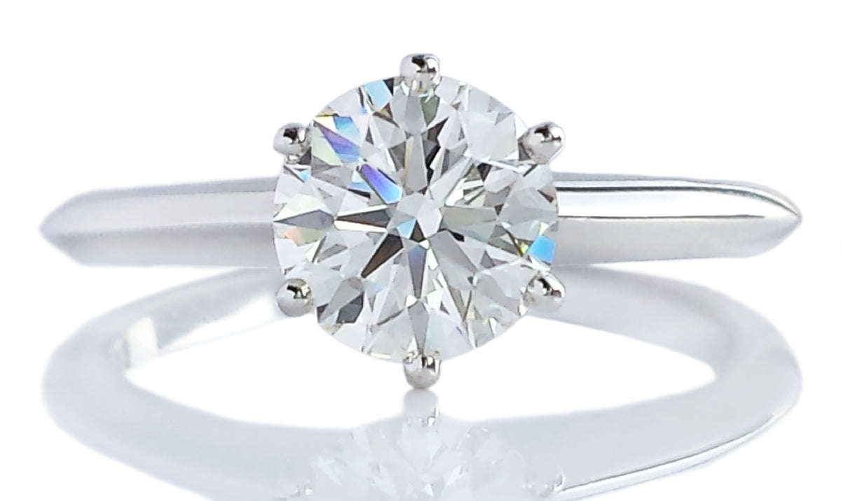 Tiffany & Co 1.25ct H/VS1 Triple XXX Round Brilliant Diamond Engagement Ring