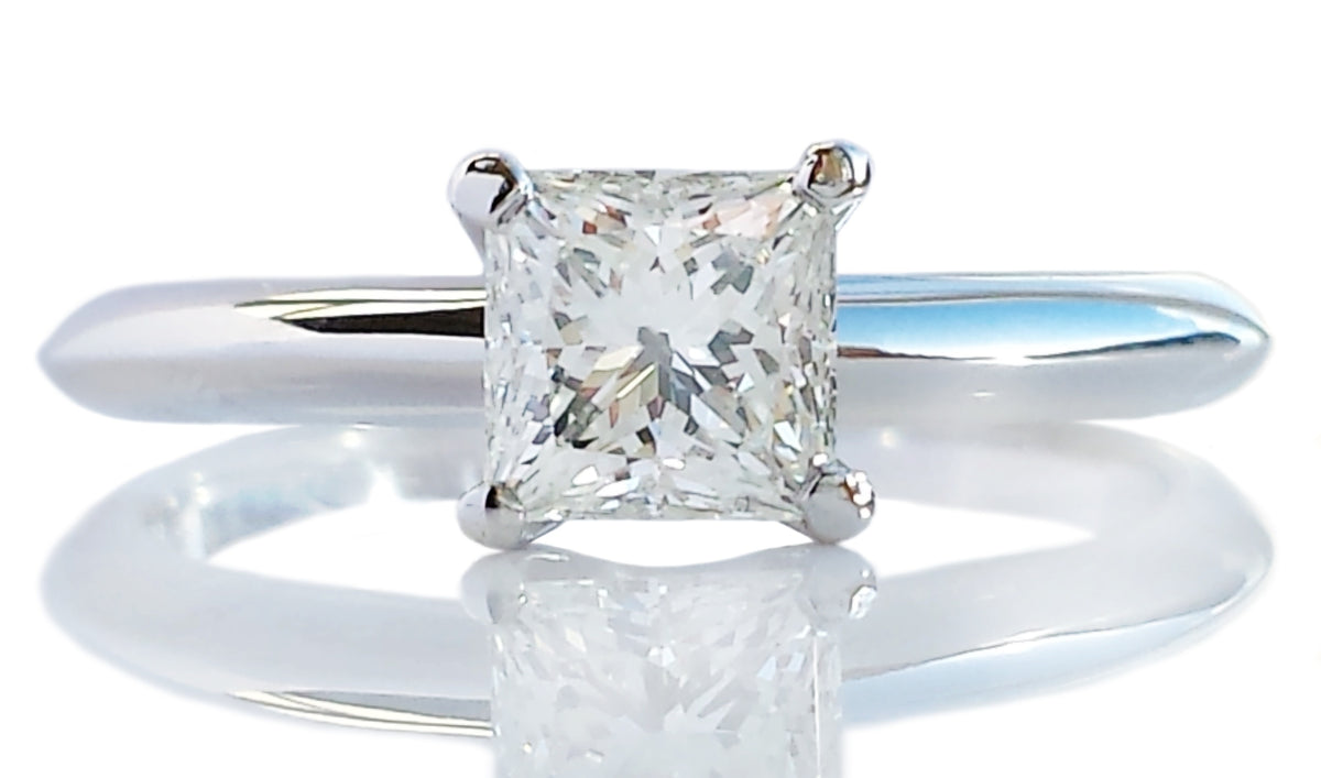 Tiffany & Co .66ct H/VVS2 Princess Cut Engagement Ring