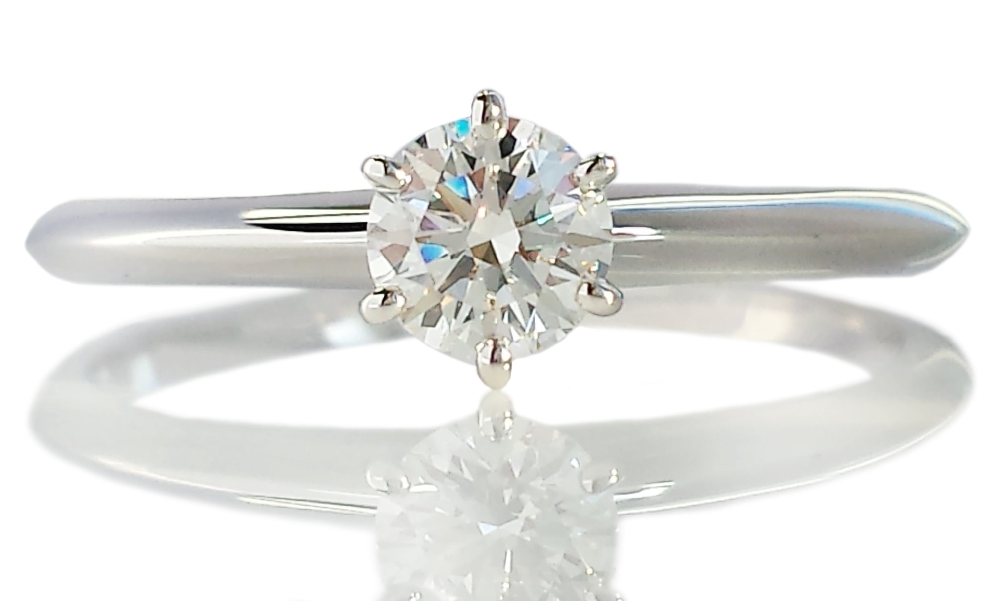 Tiffany & Co. 0.50ct H/SI1 Triple XXX Round Brilliant Diamond Engagement Ring