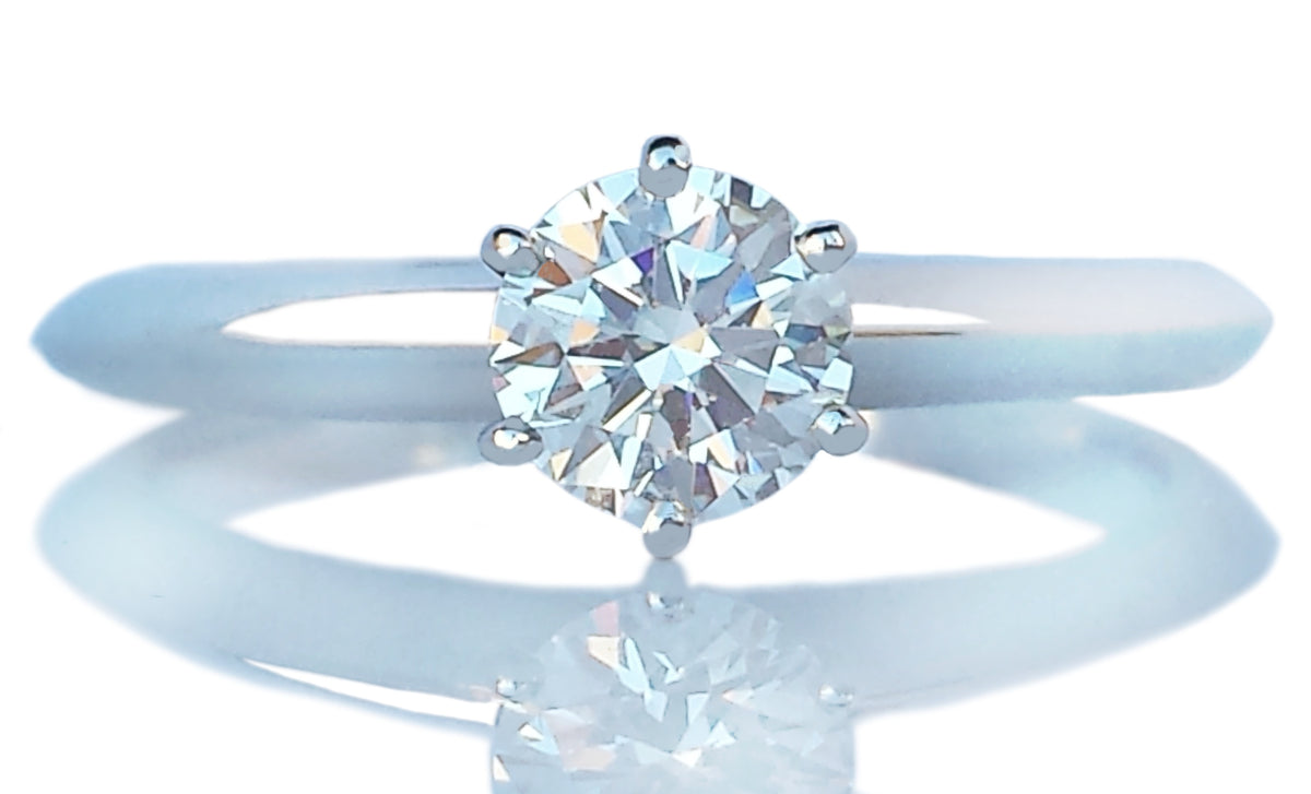 Tiffany & Co. F/VS1 Triple XXX Round Brilliant Diamond Engagement Ring
