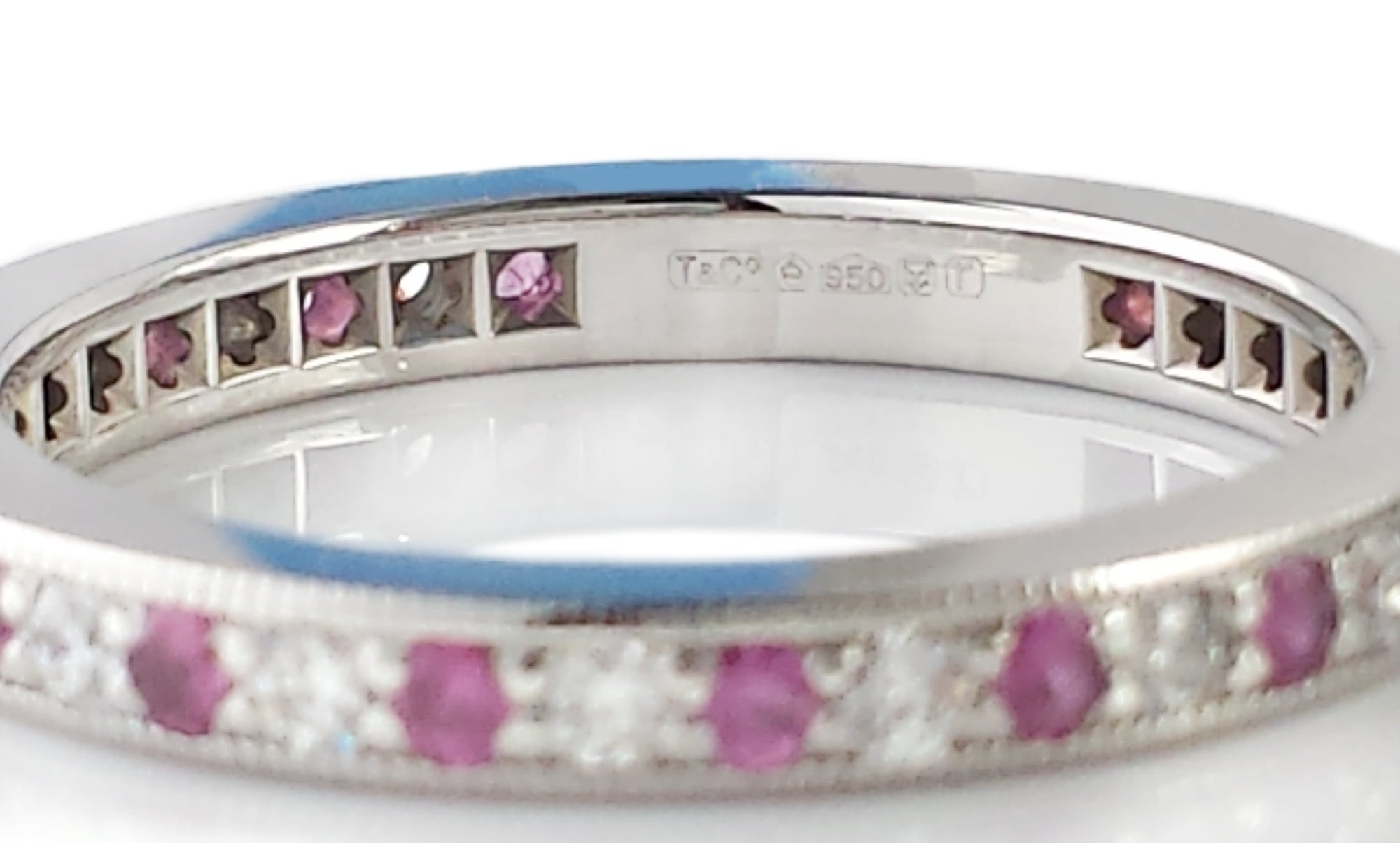 Belastingen Tactiel gevoel Wissen Tiffany & Co. Diamond & Pink Sapphire Legacy Ring, Size I 1/2 - Bloomsbury  Manor Ltd