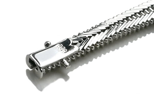 1960s Vintage 2.34tcw Diamond & Ruby Herringbone Bracelet in 14k White Gold - Bloomsbury Manor Ltd