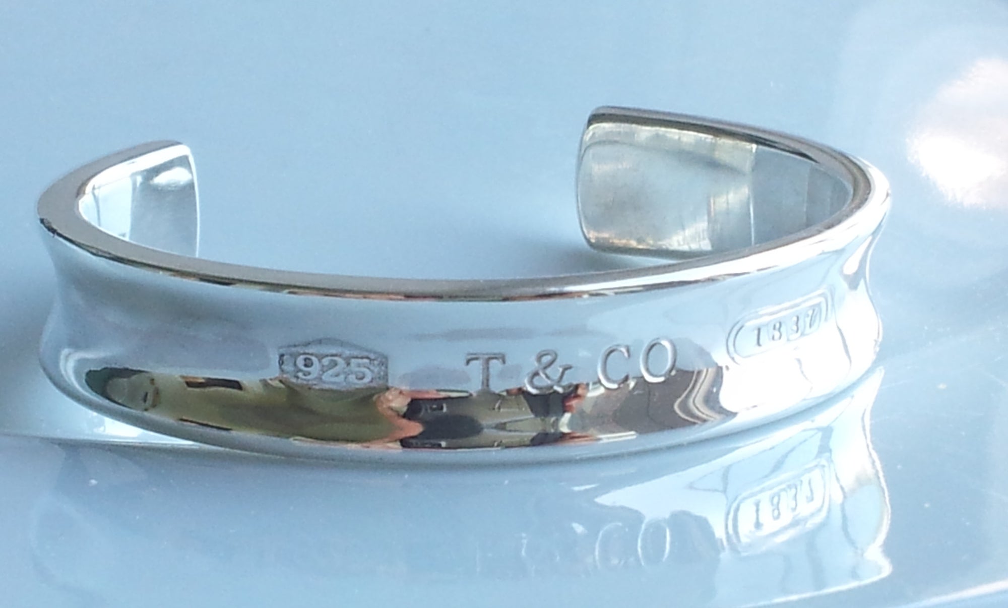 Tiffany  & Co 1837 Sterling Silver Cuff Bracelet Bangle Sz 6.5 RRP £360