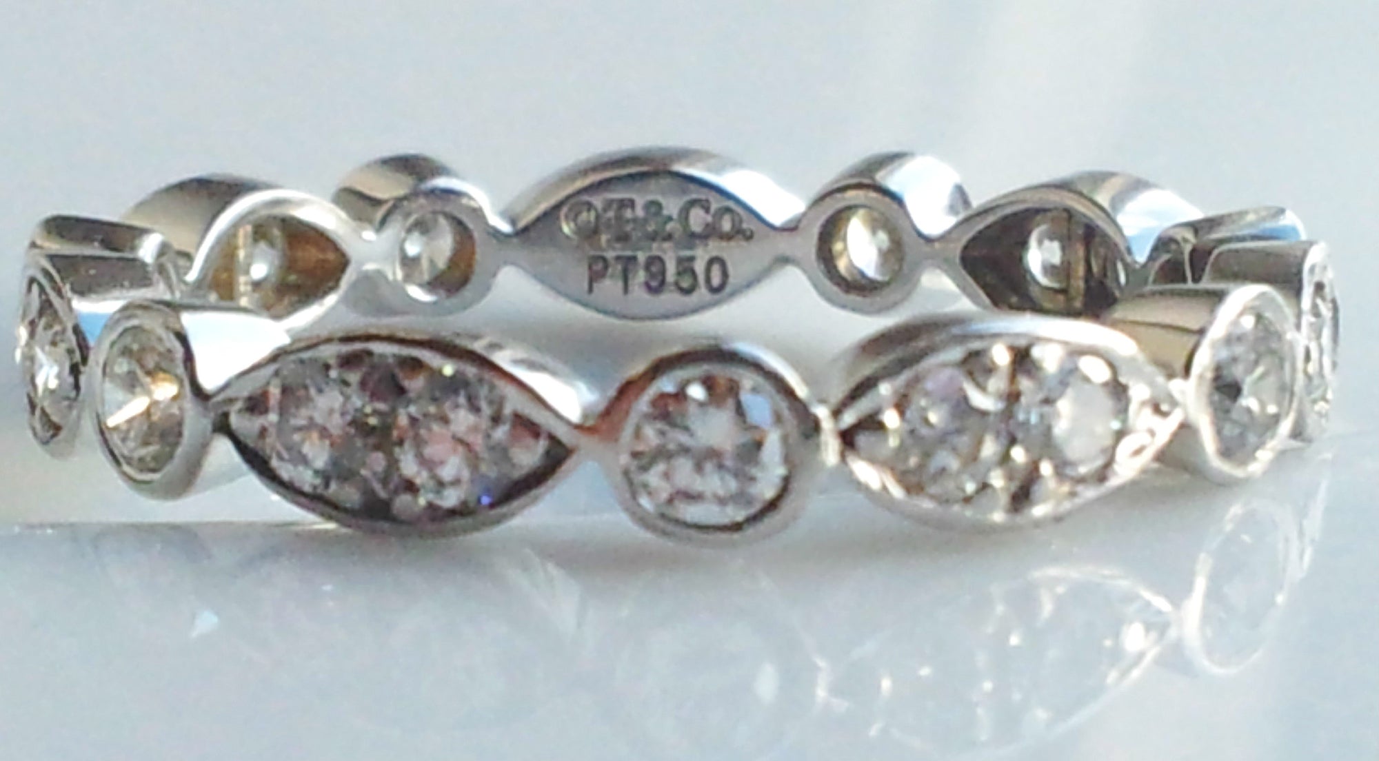 Tiffany & Co. Platinum & Diamond Jazz Swing Ring, Size L / 5½