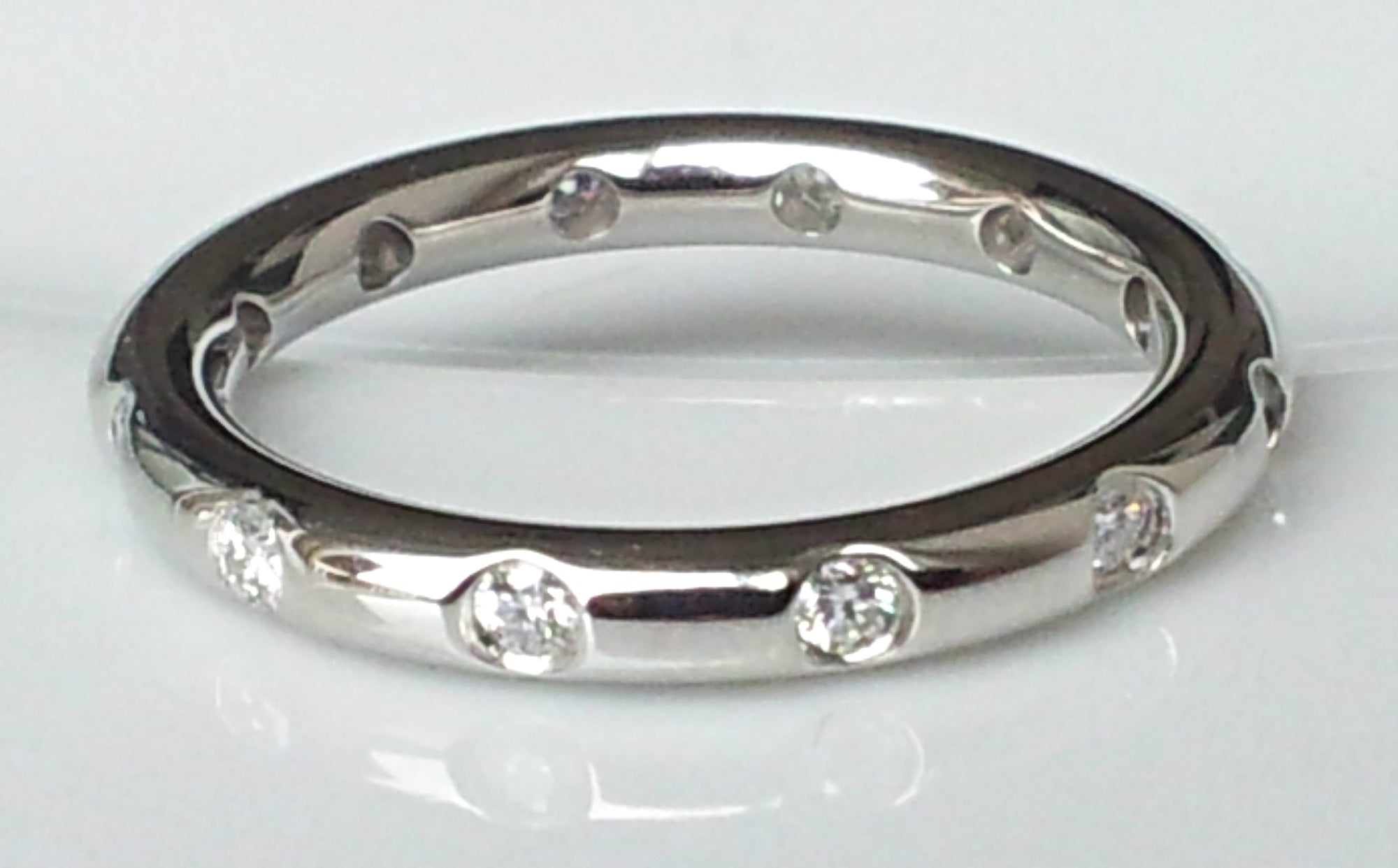 Tiffany & Co. 0.18ct Platinum Bezet Wedding Band Ring