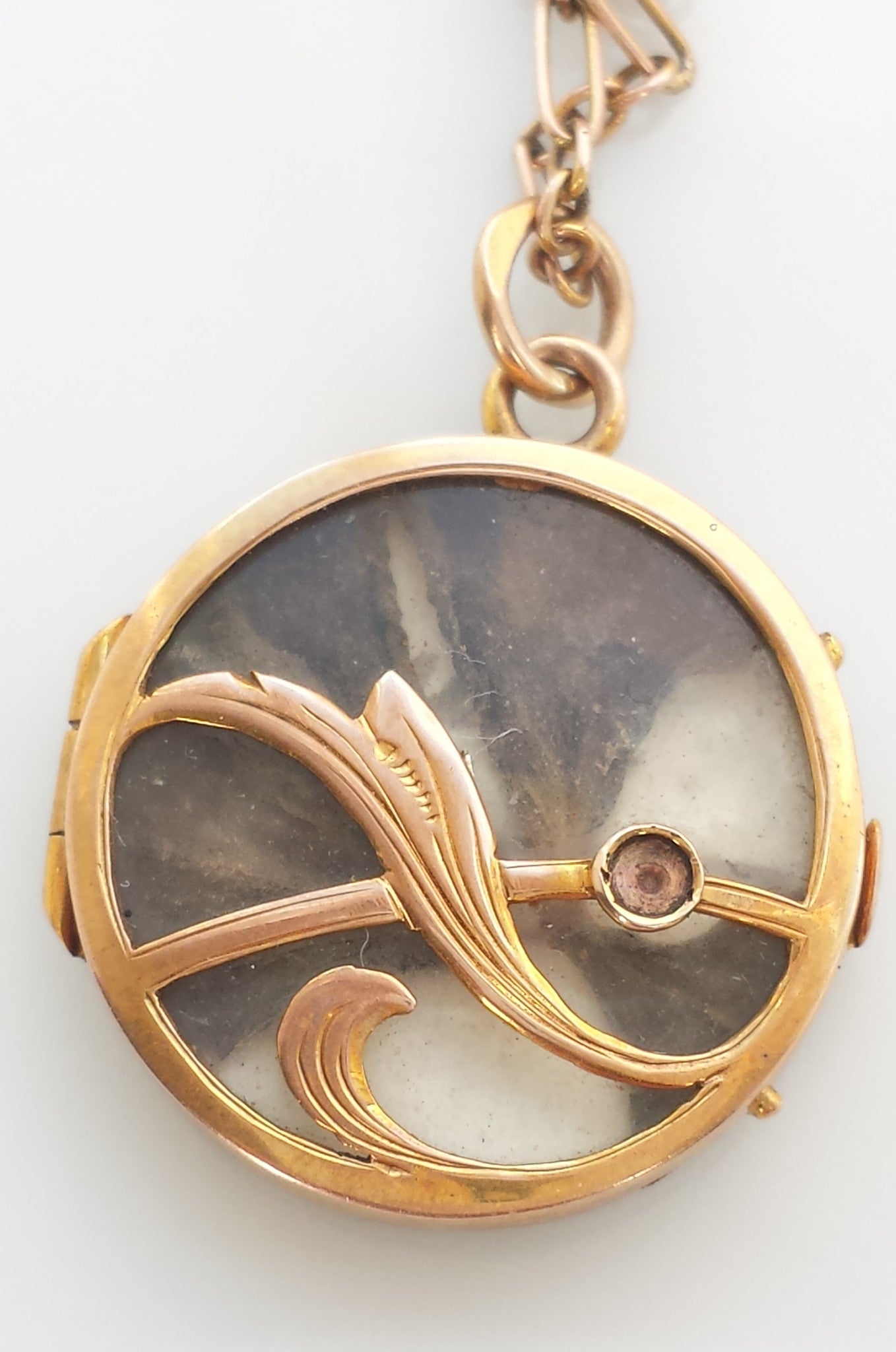 Antique Edwardian 9ct Rose Gold Picture Locket Pendant Necklace