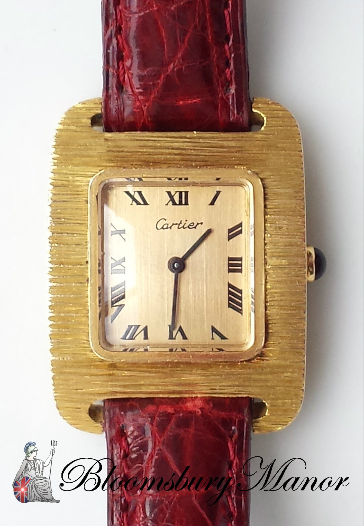 Cartier 1970s Vintage Solid 18K Gold Watch with 17 Jewel Swiss Movement