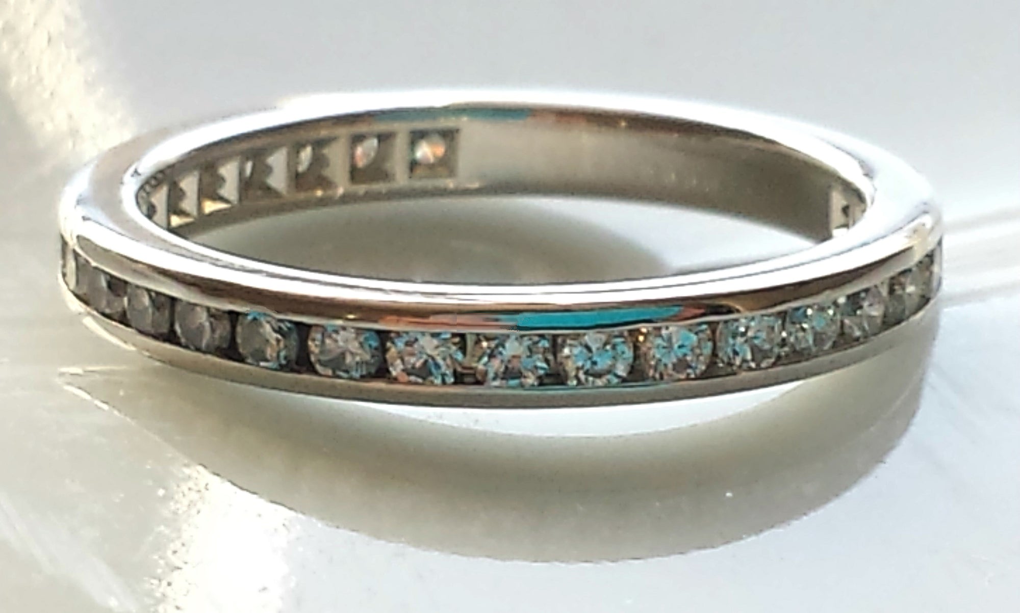 Tiffany & Co. 2.5mm Platinum Full Circle Diamond Wedding Ring Size K