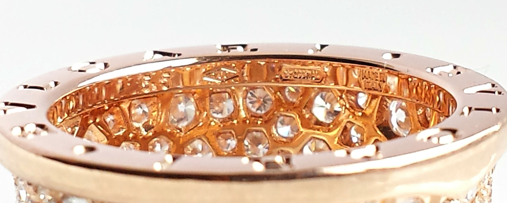 Bulgari B.Zero1 2.3ct Pavé Set Diamond & 18K Rose Gold Ring, Size 55
