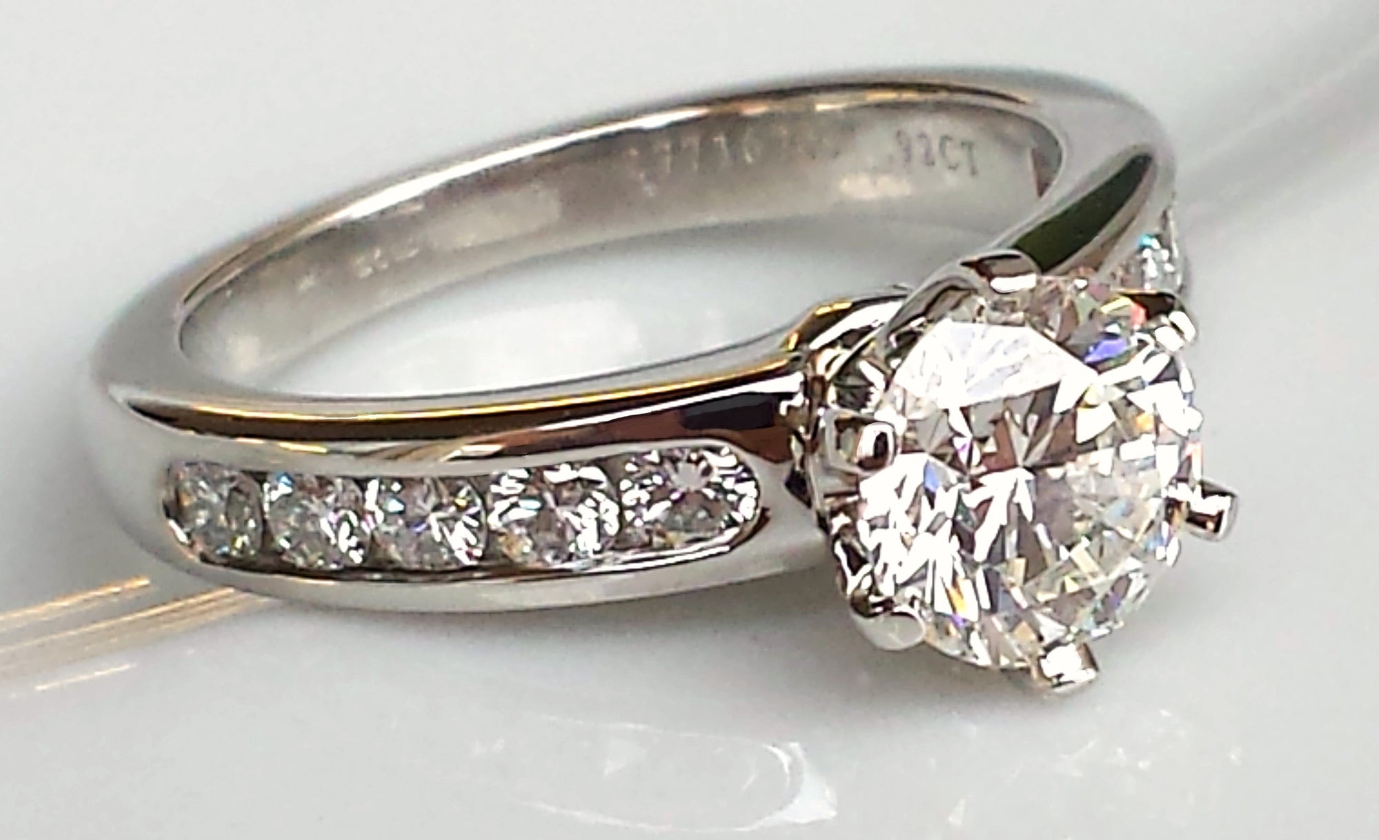 Tiffany & Co. 1.25ct G/IF Round Brilliant Cut Diamond Engagement Ring with Channel Set Band