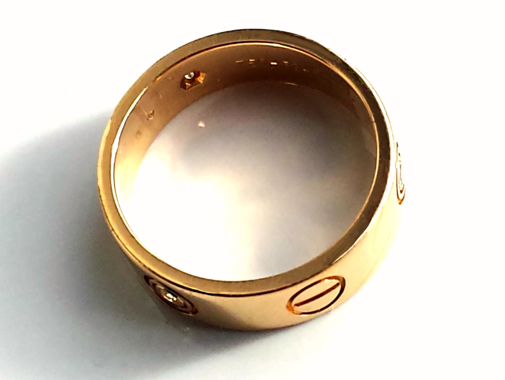 Cartier Vintage 1980s Three Diamond Love Ring in 18K Gold