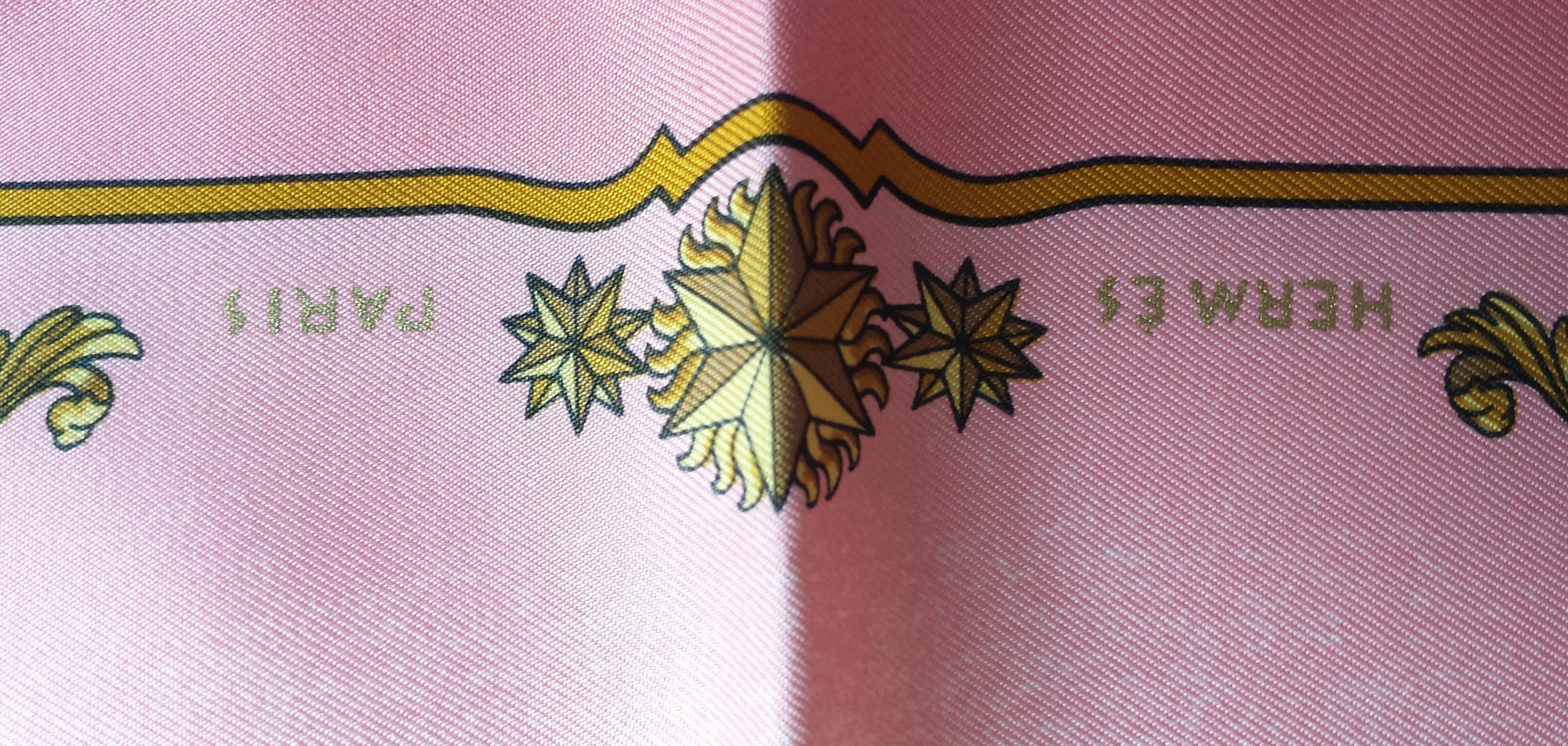 Authentic Hermès 'Cosmos', 42cm/16inch, Pink Silk Scarf by Philippe Ledoux