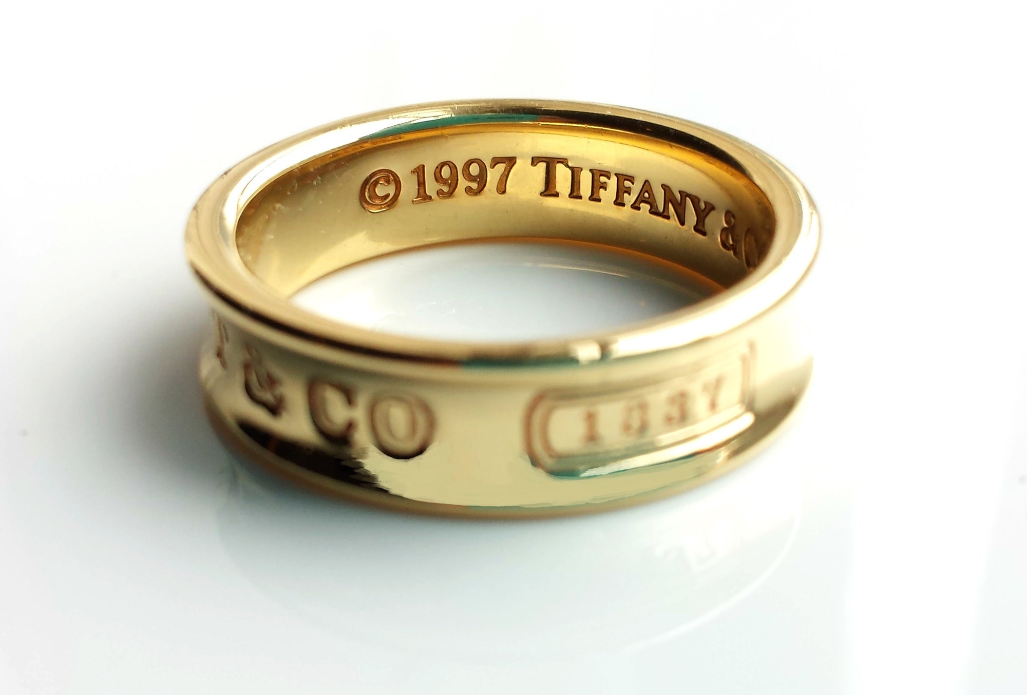 Tiffany & Co 1837 18k Yellow Gold Wide Ring 6mm Ring SZ 9 (R)