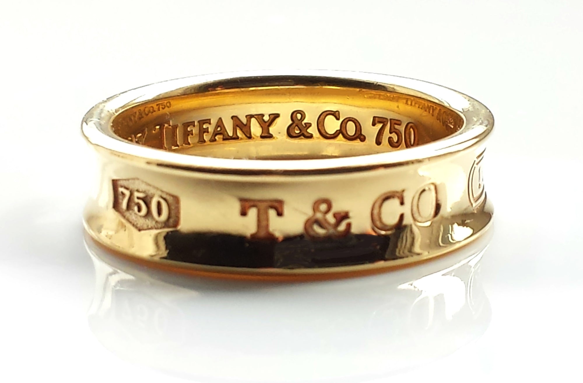 Tiffany & Co 1837 18k Yellow Gold Wide Ring 6mm Ring SZ 9 (R)