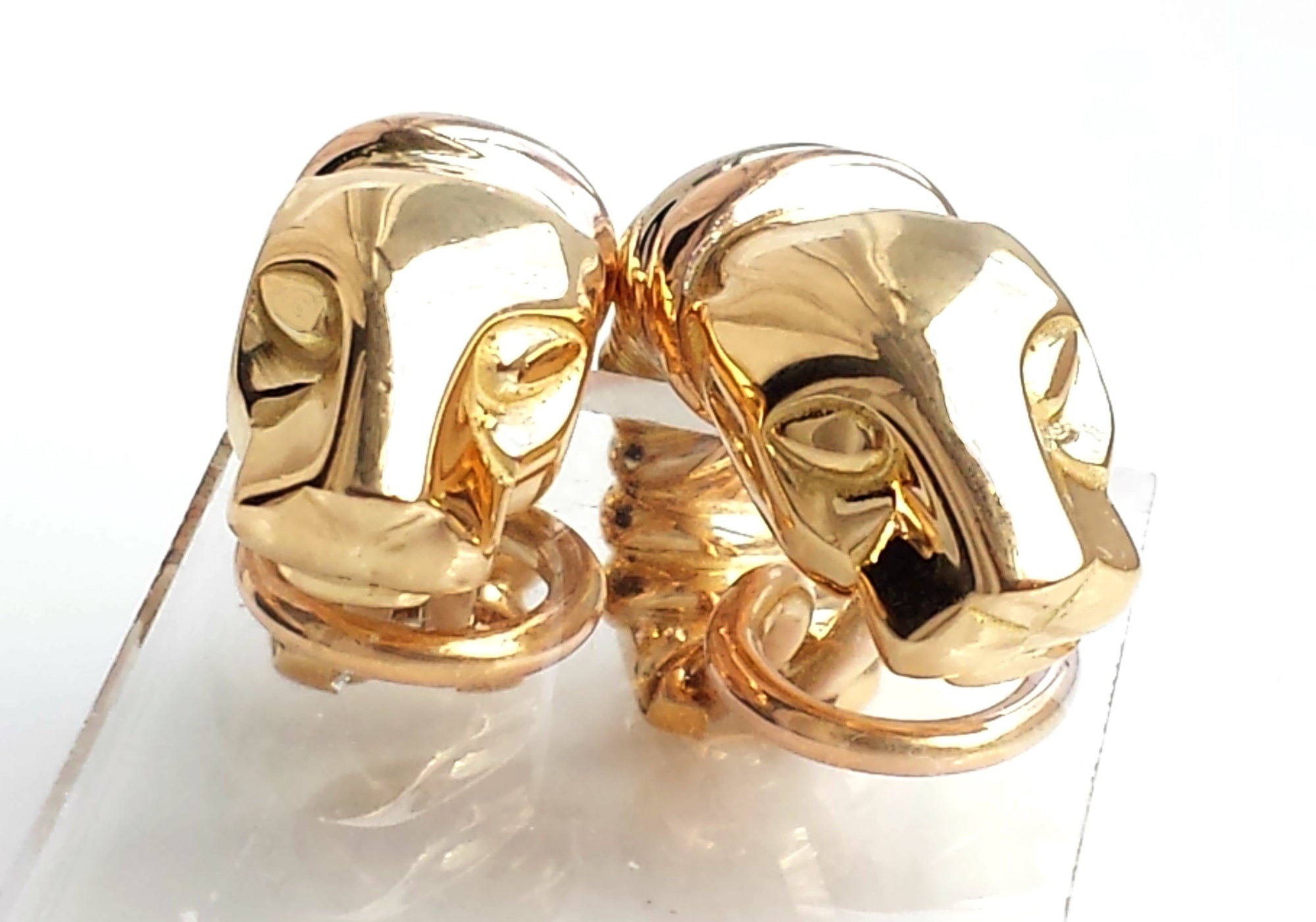 Sumptuous Cartier Panthere 18k Gold Earrings Clips