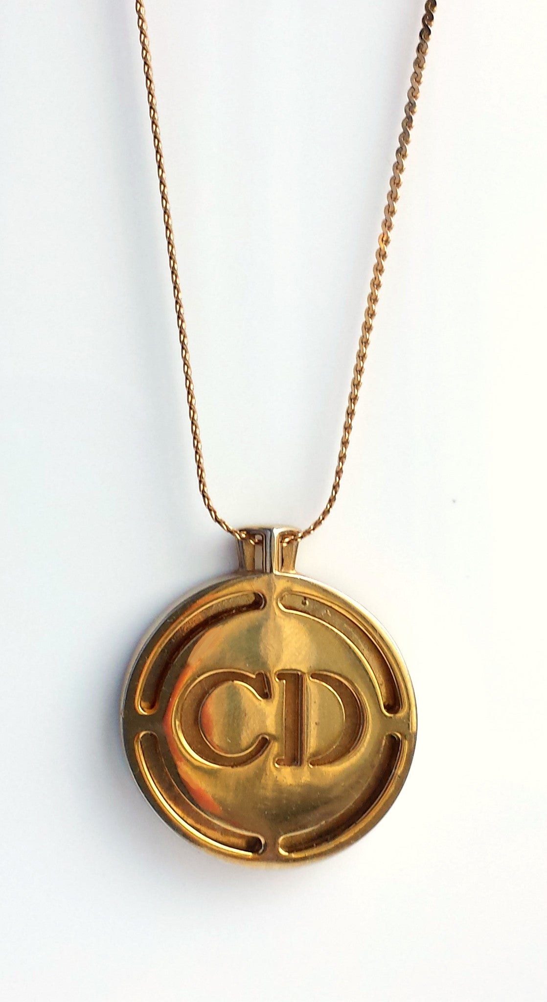 Christian Dior Dioressence Perfum CD Monogrammed Pendant 23 inch Chain