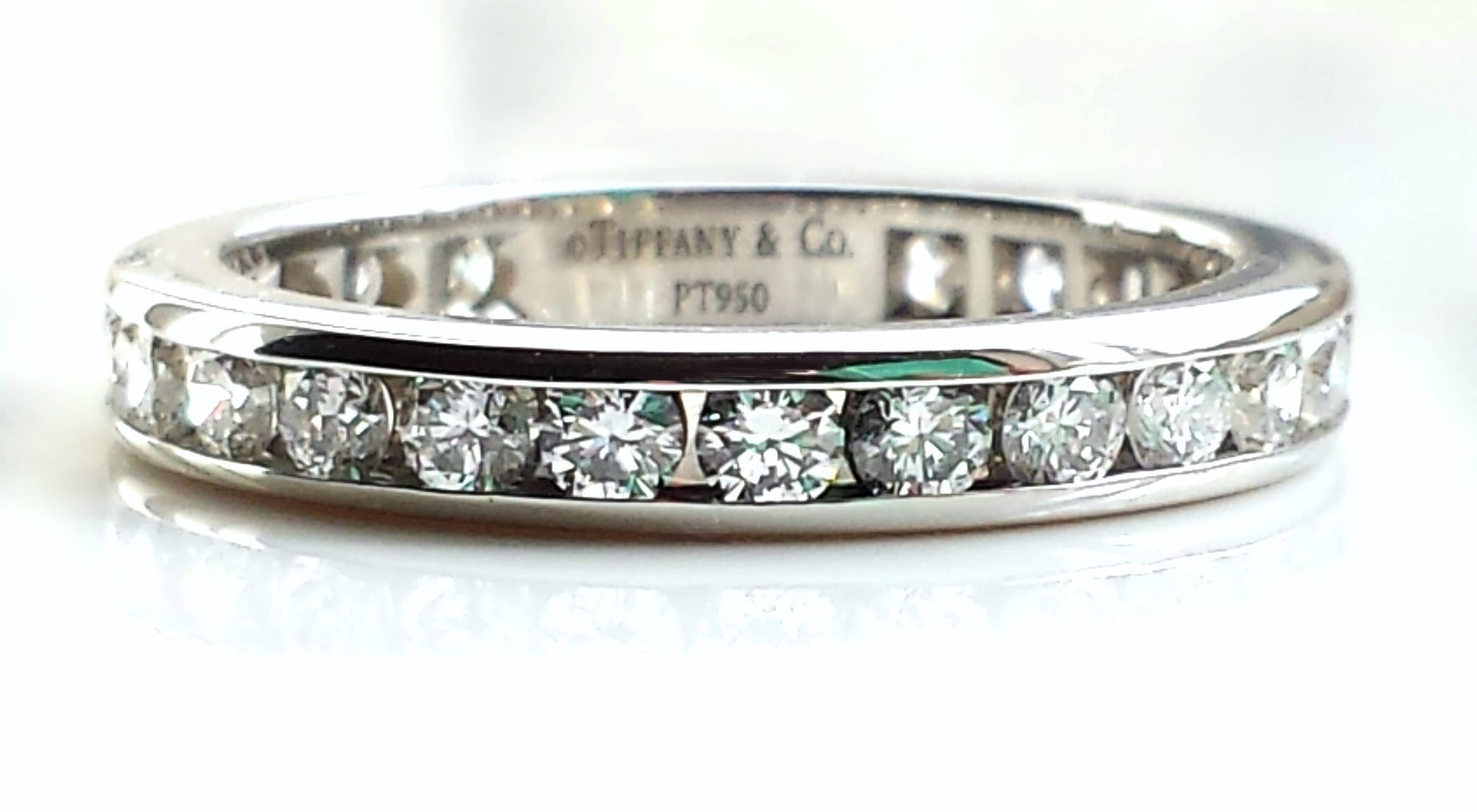 Tiffany & Co. 1.0ct 3mm Diamond & Platinum Eternity / Wedding Band, Size J