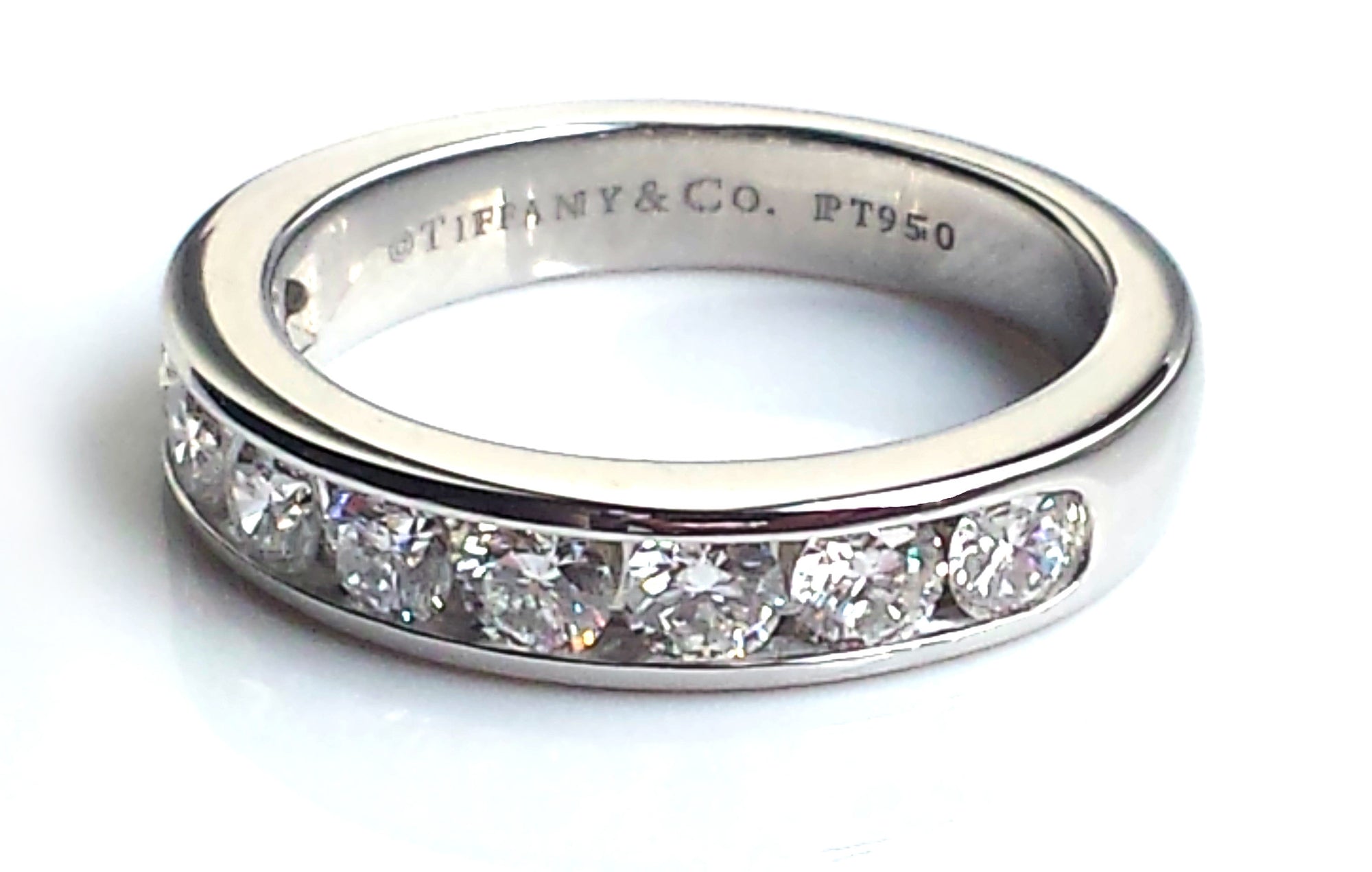 Tiffany & Co. 3.9mm Diamond & Platinum Wedding Ring Size K (US 5.25)