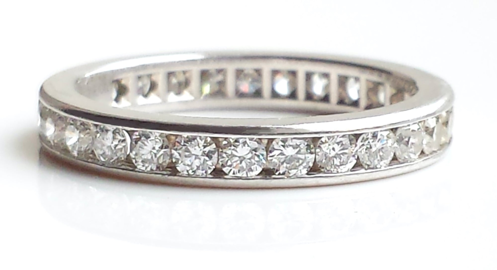 Tiffany & Co. 1.0ct 3mm Diamond & Platinum Eternity / Wedding Band, Size L