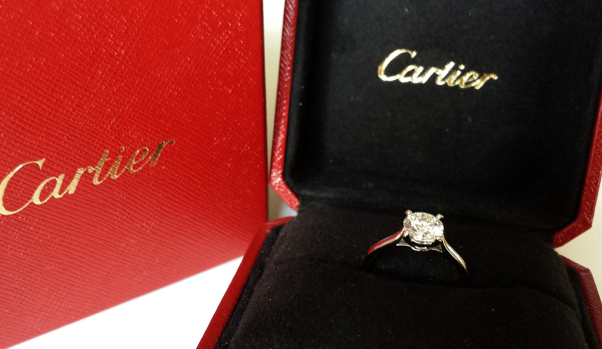 Cartier 1.22ct F/VS1 1895 Solitaire Diamond Engagement Ring