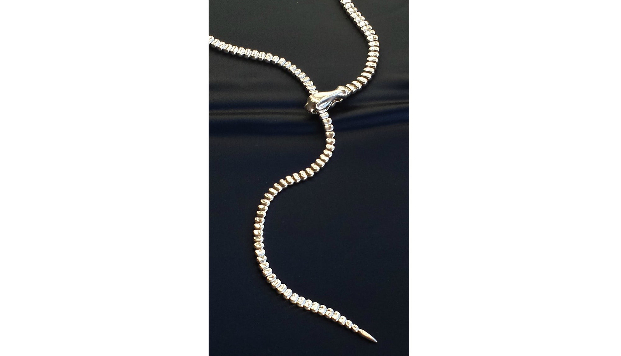 Tiffany & Co. Sterling Silver 28 inch Serpent / Snake Necklace by Peretti, with Box & Case