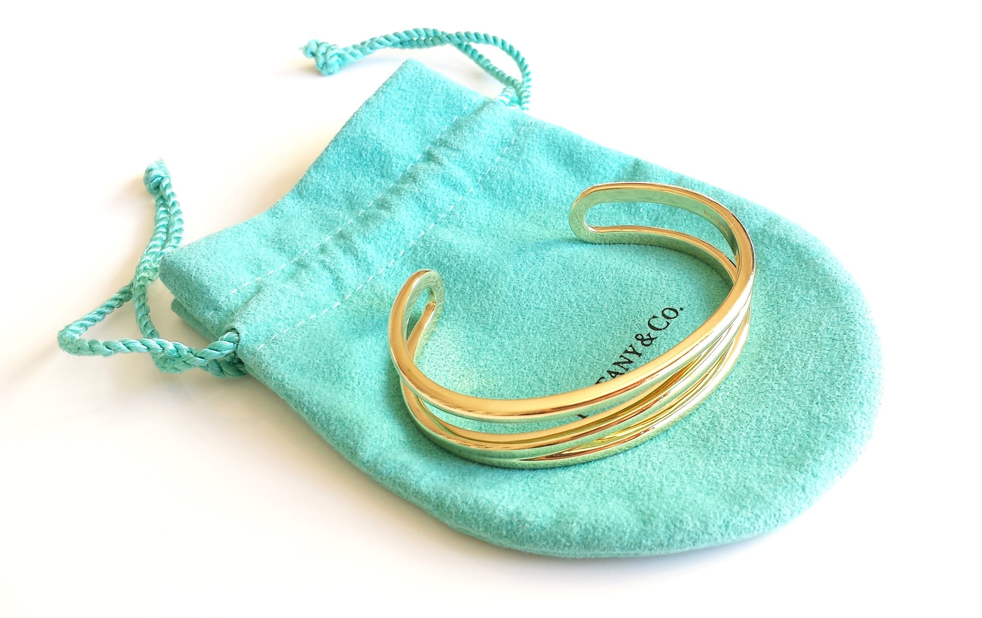 Tiffany & Co. 18k Yellow Gold Zig Zag Bracelet / Cuff / Bangle