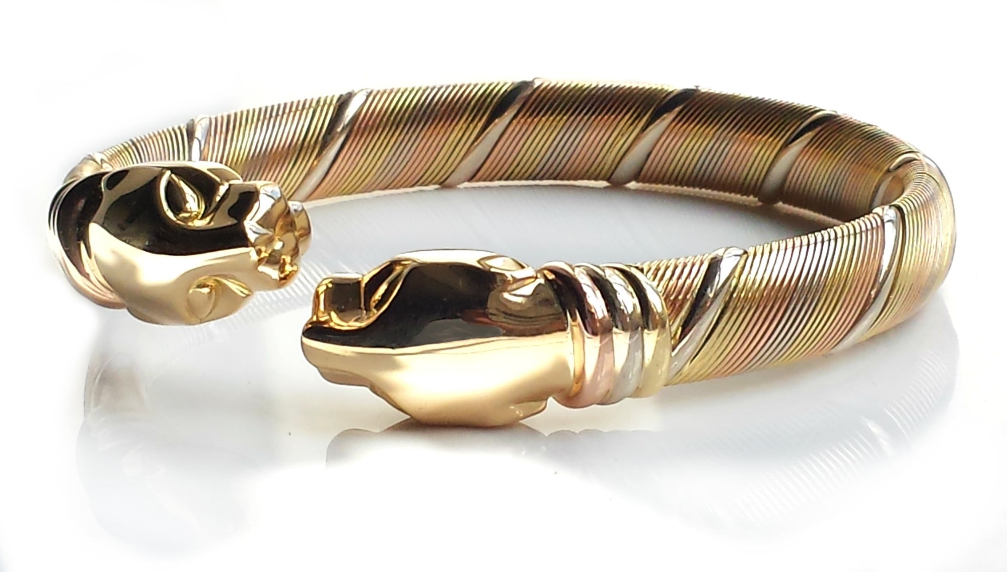 Cartier Tri-Colour 18k Gold 'Panthere' Bracelet / Bangle