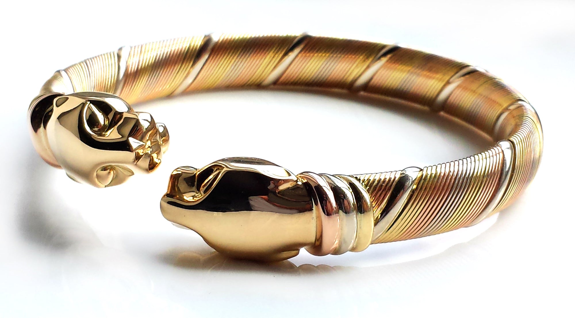 Cartier Tri-Colour 18k Gold 'Panthere' Bracelet / Bangle