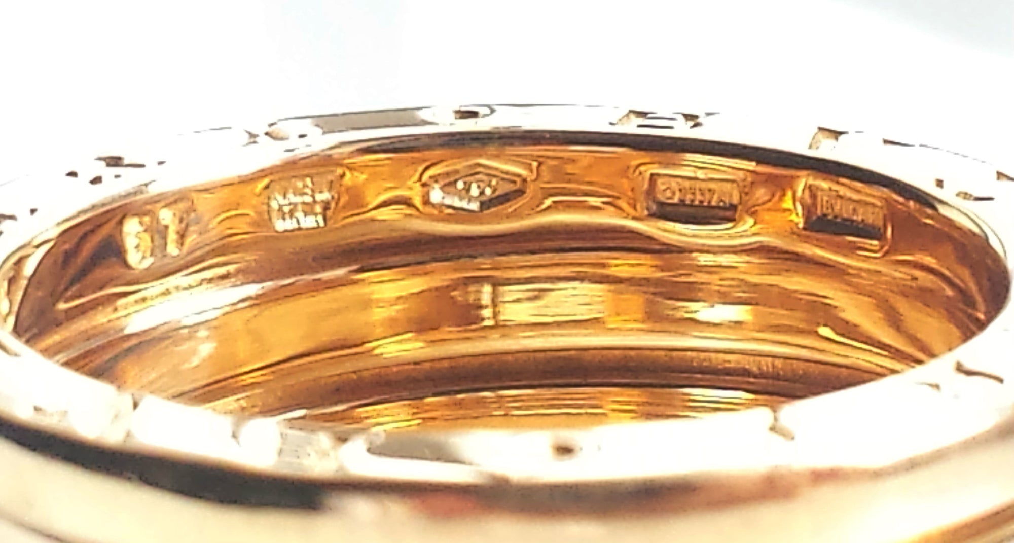 Bulgari Bvlgari BZero1 5 band 18k Yellow Gold Ring Box SZ 57 (Fits P/Q UK; US 8)