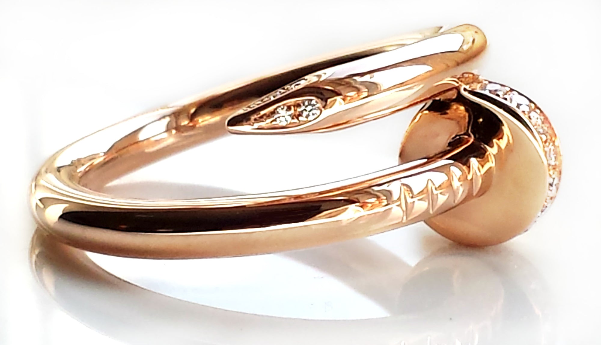 Cartier 18k Rose / Pink Gold & Diamond 'Juste Un Clou' Ring, Size 53
