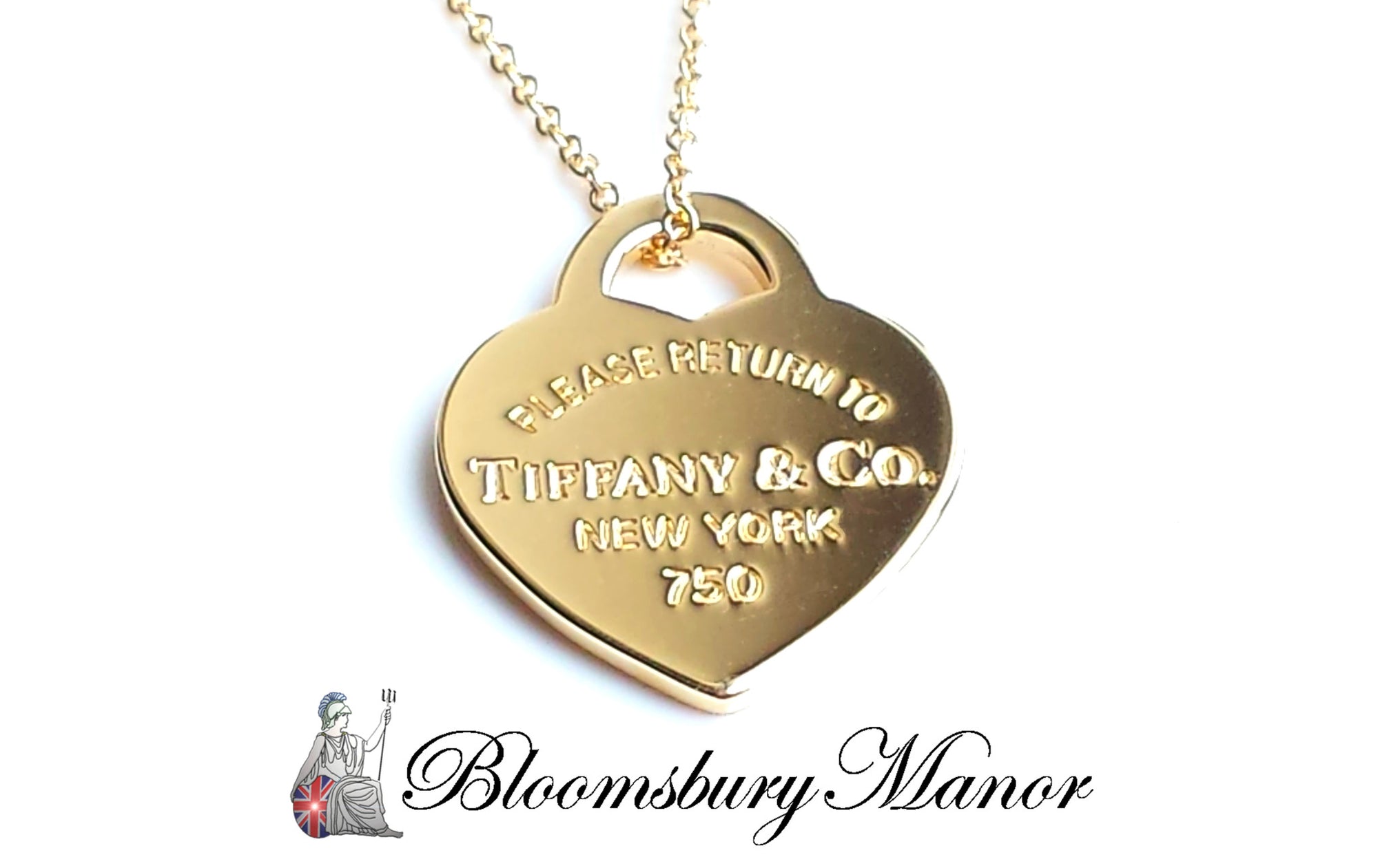 Tiffany & Co. Please Return To 18k Gold Heart Pendant 16in MINT