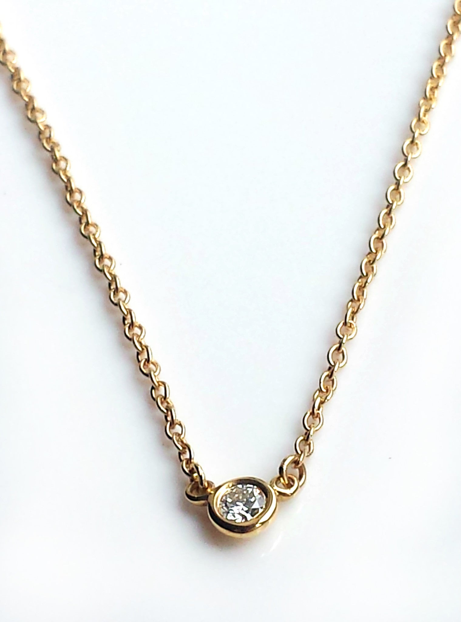 Tiffany & Co. Peretti Diamonds By The Yard 0.08ct 18k Yellow Gold 16in Pendant