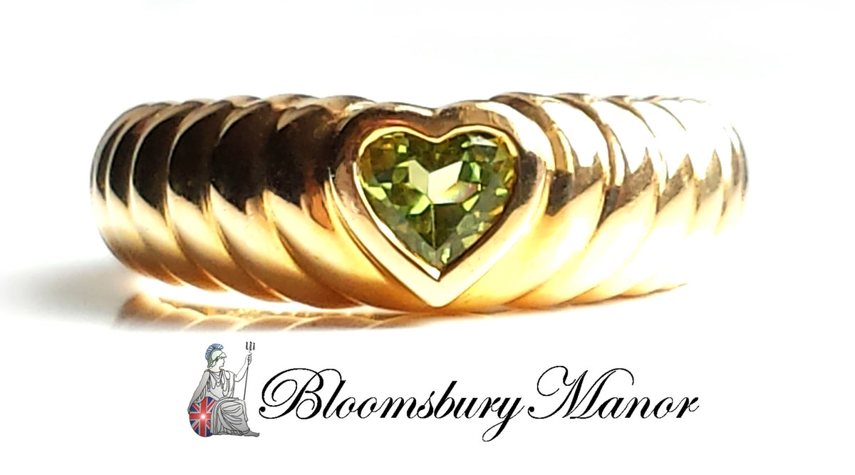 Pre-owned Second Hand Tiffany & Co Peridot Heart Ring