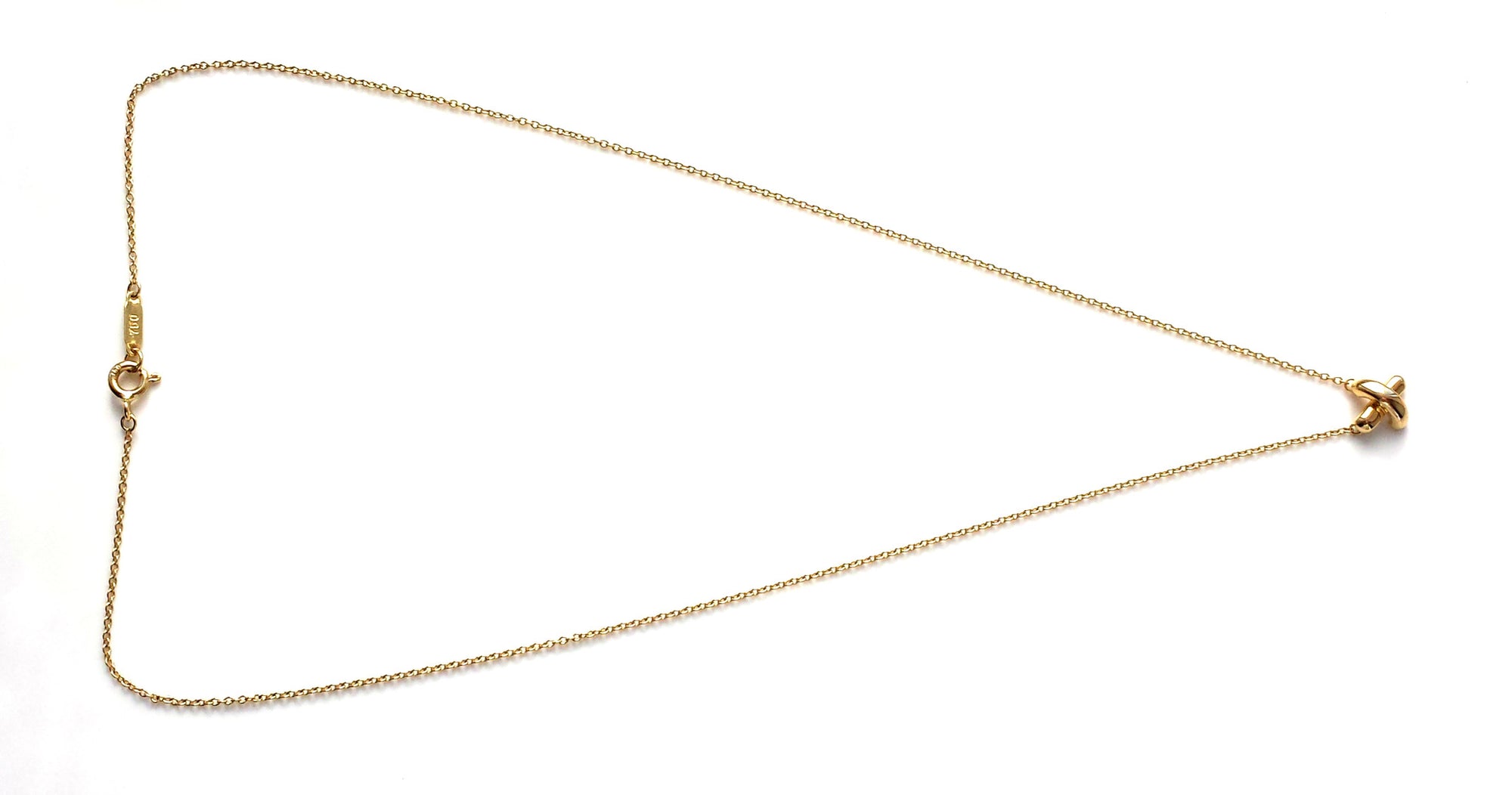 Tiffany & Co. Signature 'X' 18k Yellow Gold Pendant – 16 inch