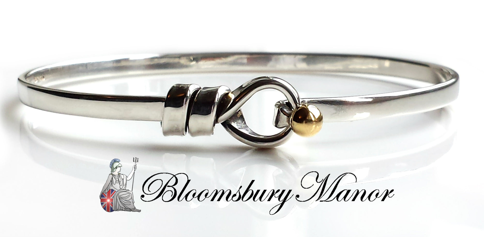 Tiffany & Co. 18k Gold & Sterling Silver Love Knot Hook Eye Bangle / B -  Bloomsbury Manor Ltd