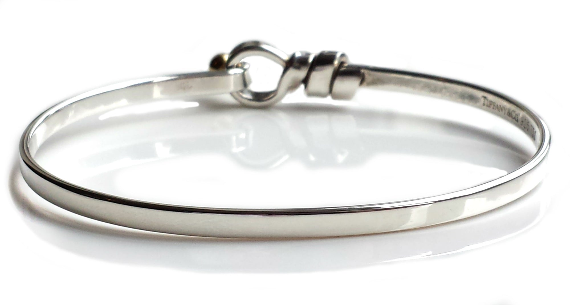 Tiffany & Co Sterling Silver & 18K Gold Hook Eye Bangle Bracelet – QUEEN MAY