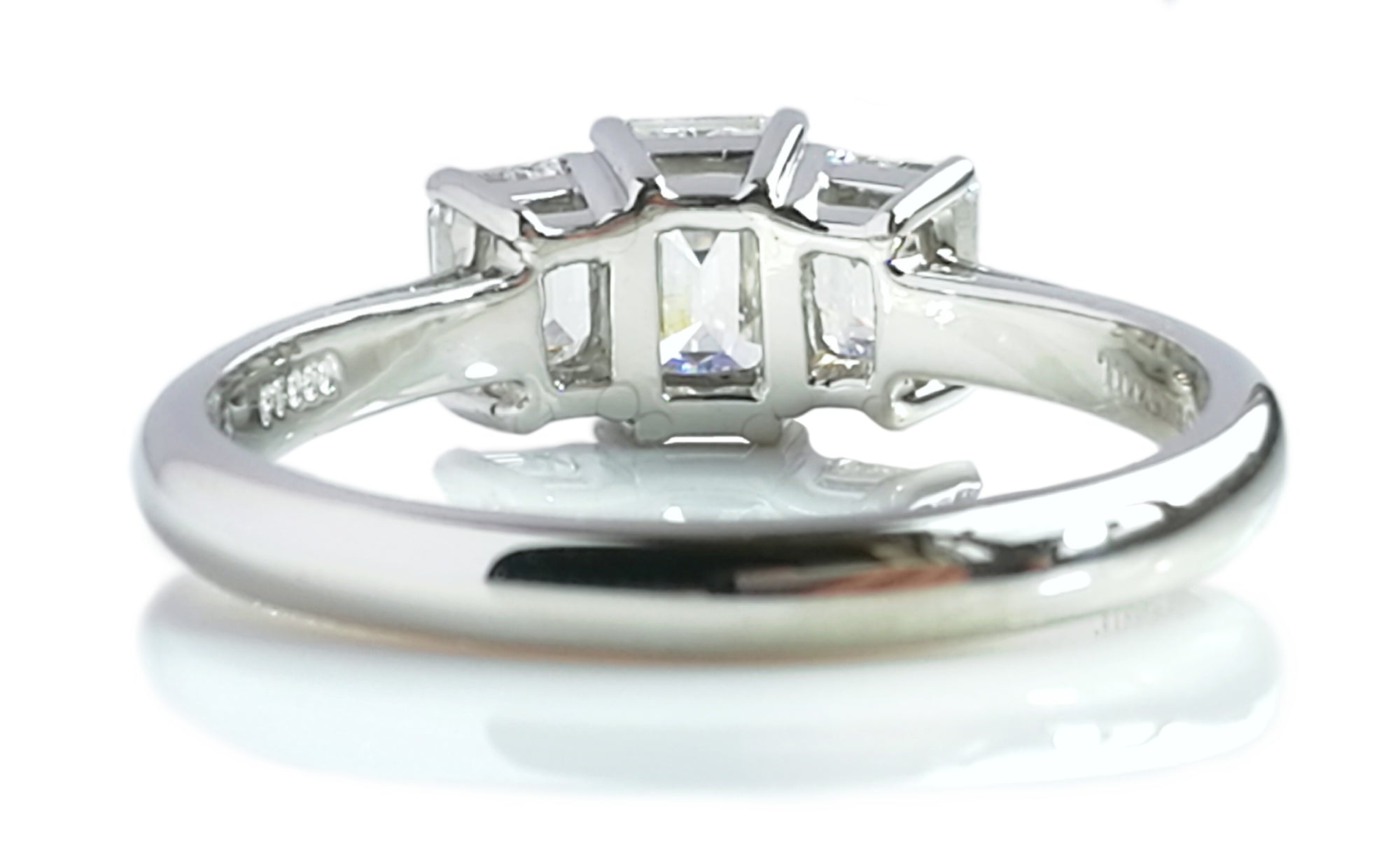 Tiffany & Co. 1.70tcw F/VVS2/VS1 Emerald Cut 3-Stone Diamond Engagement Ring