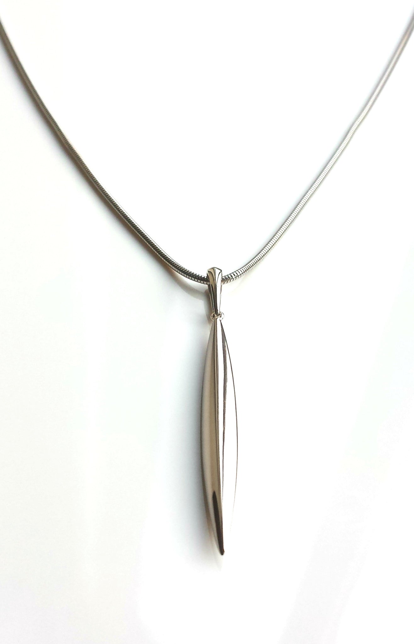 Tiffany & Co. 18k White Gold Feather Lucite Necklace, 18 inches