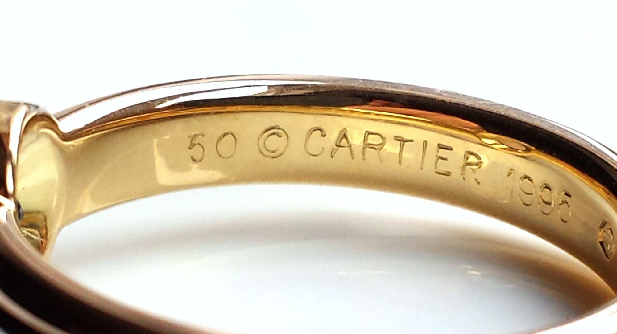 Cartier Sapphire Trinity Three Colour Ring 18k Gold Sz 50 (US 5.5)