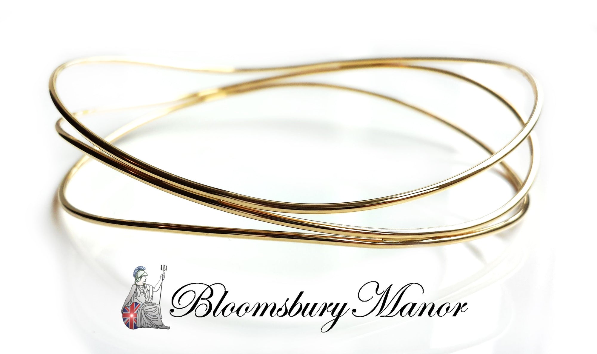 Tiffany & Co Elsa Peretti 3 row 18k Gold Wave Bracelet Medium with Boxes